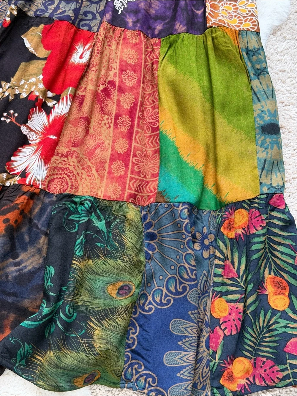 Patchwork Kathmandu Imports | Skirts | Kathmandu Imports Patchwork Boho Flowy ...